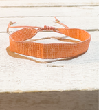 Pulsera miyuki cristales salmón 1cm