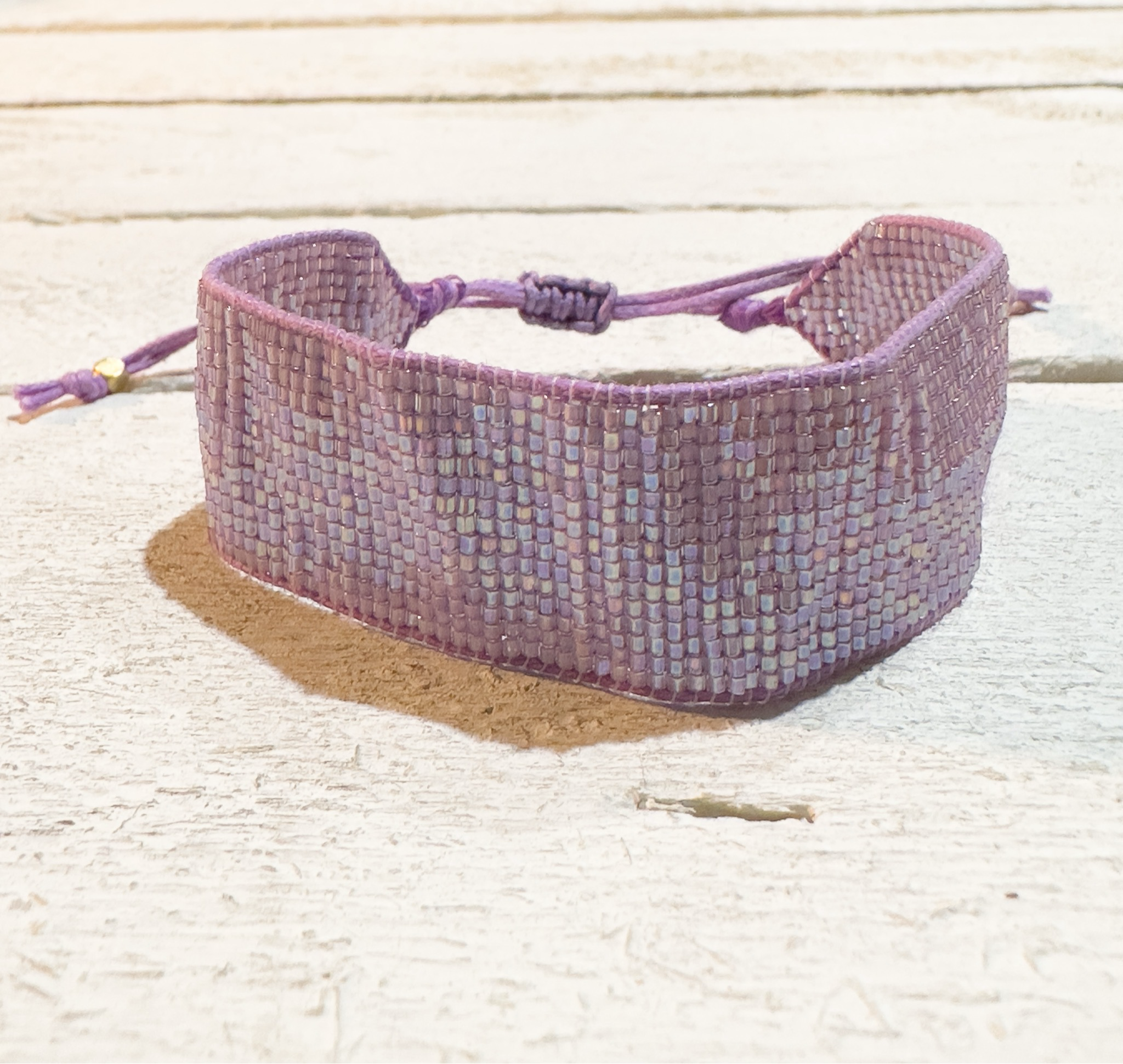 Pulsera miyuki cristales lila 2cm