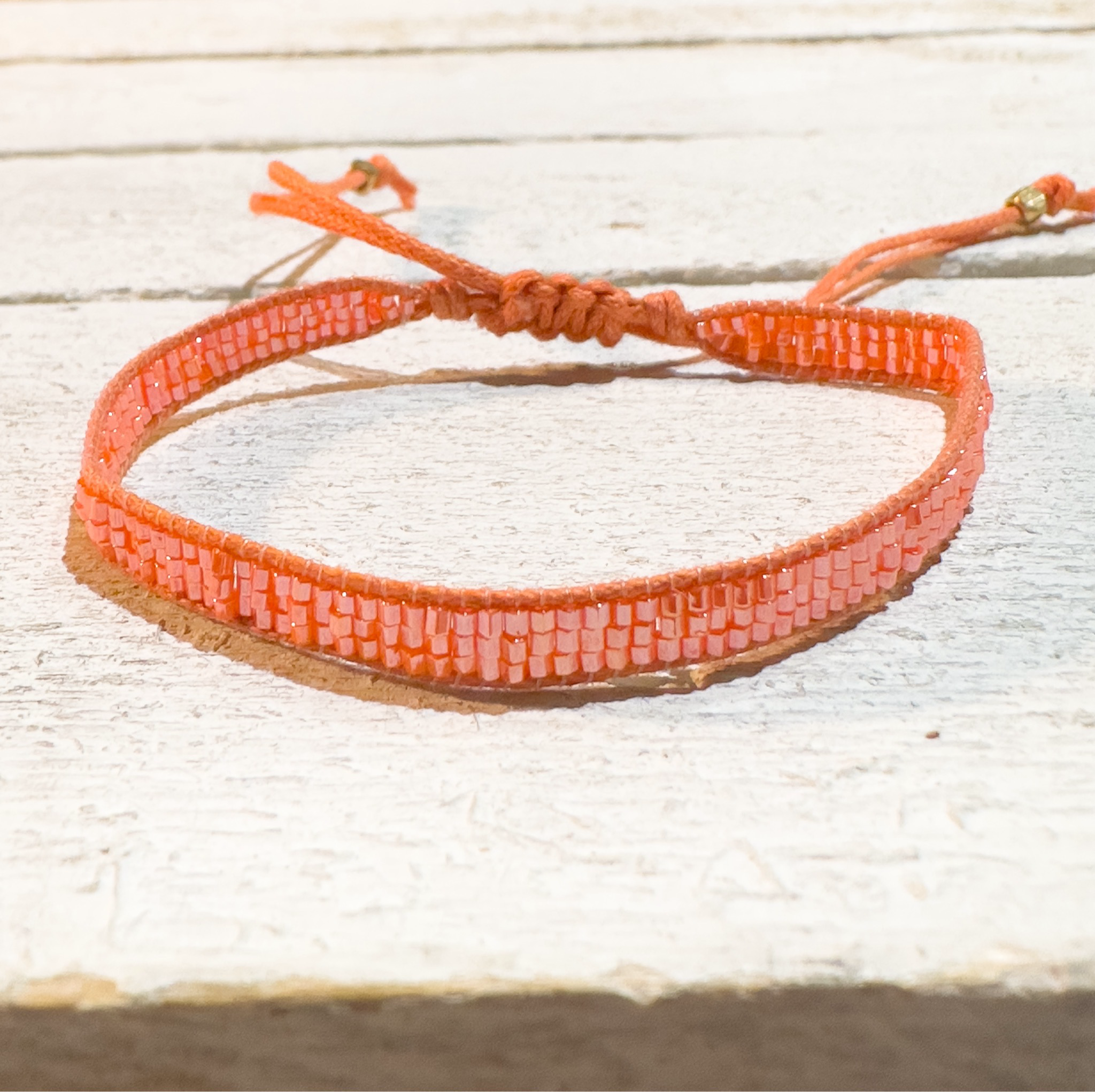 Pulsera miyuki cristales 0,5 cm naranja