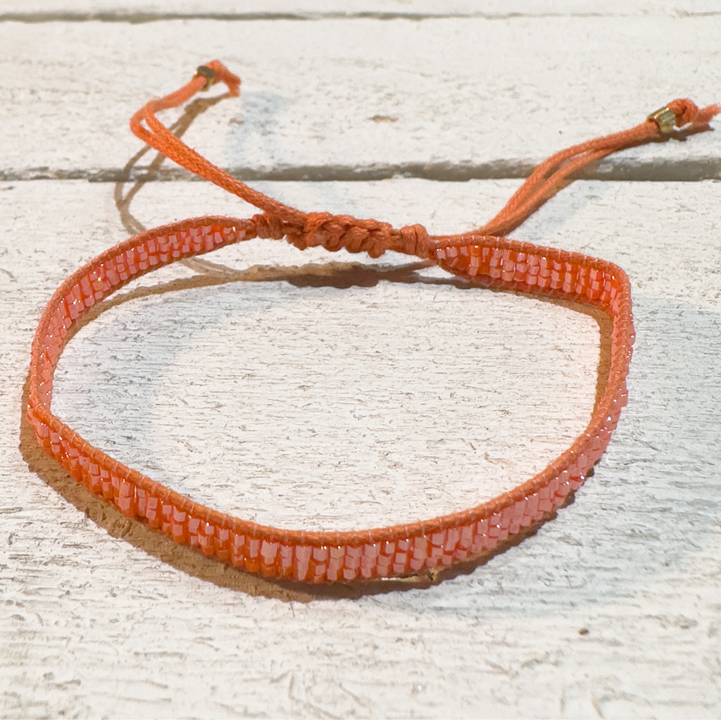 Pulsera miyuki cristales 0,5 cm naranja
