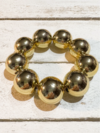 Pulsera bolas doradas 25mm metal
