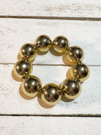 Pulsera bolas doradas 25mm metal