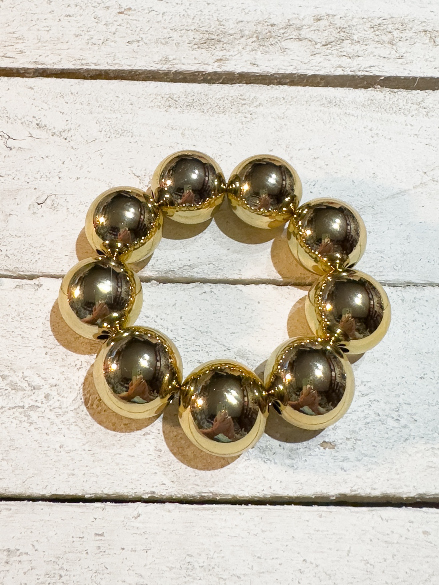 Pulsera bolas doradas 25mm metal