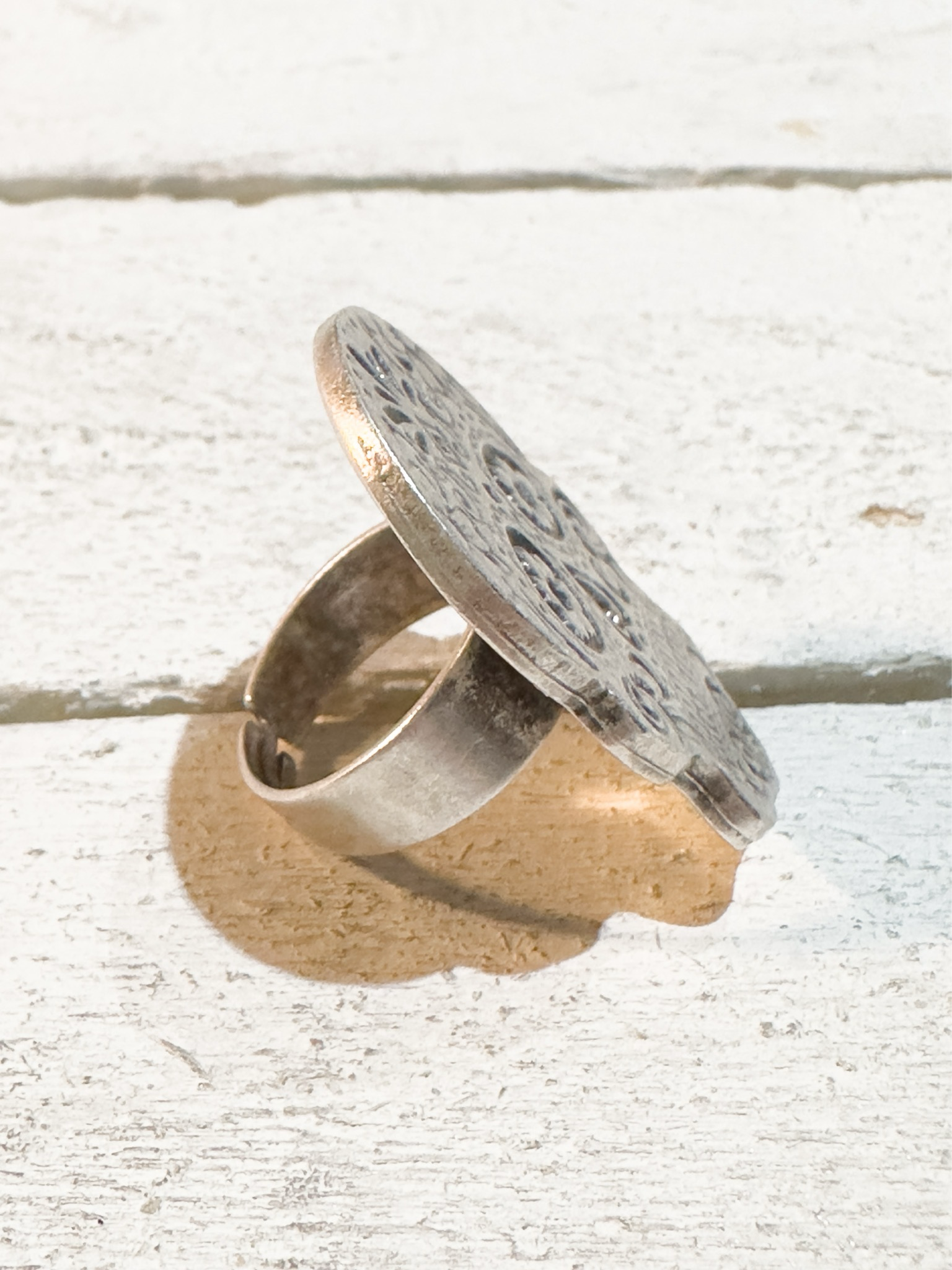Anillo zamak plateado calavera