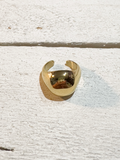 Anillo acero dorado bola