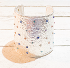Brazalete plateado cristales colores