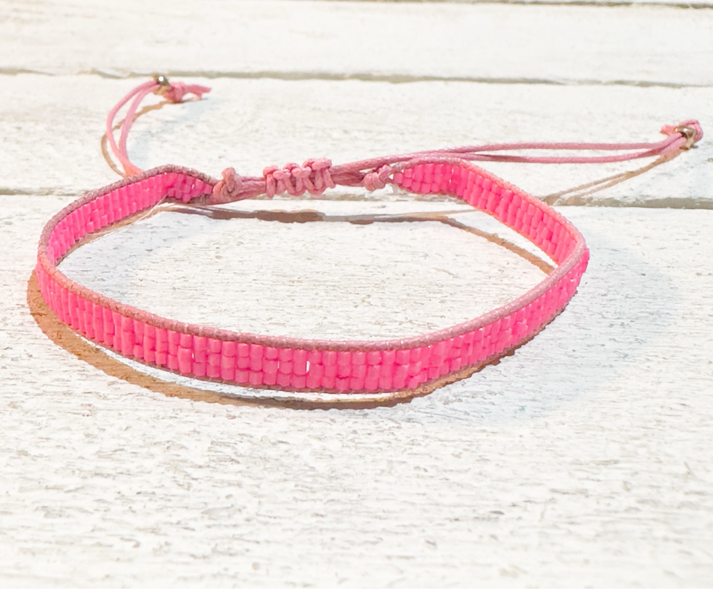 Pulsera miyuki cristales 0,5cm Rosa fluor
