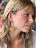 Pendientes hippies dorados zamak hipoalergénico