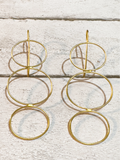 Pendientes triple aro rígido dorado