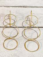 Pendientes triple aro rígido dorado