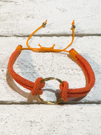 Pulsera aro acero dorado naranja