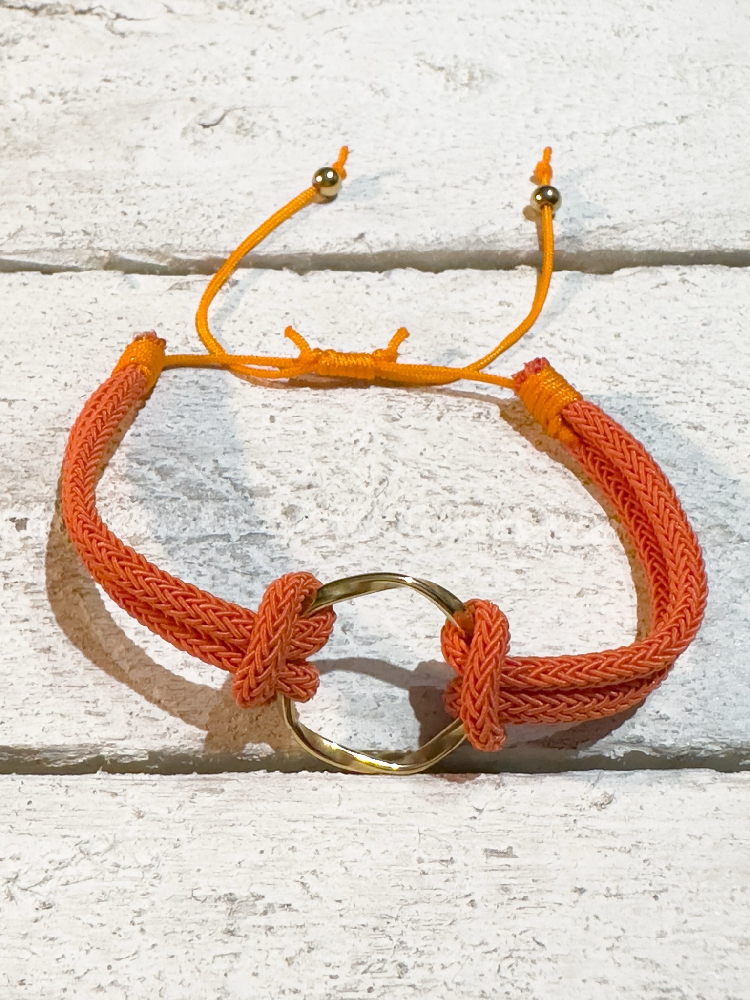 Pulsera aro acero dorado naranja