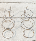 Pendientes triple aro rígido plateado