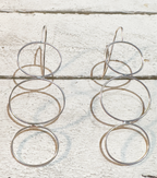 Pendientes triple aro rígido plateado