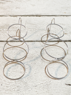 Pendientes triple aro rígido plateado