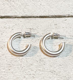 Pendientes aro plateado mate 2cm