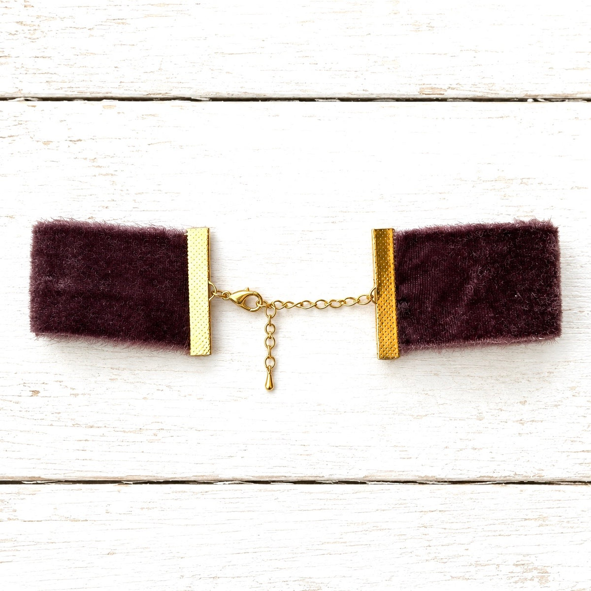 Gargantilla choker terciopelo marrón titanic