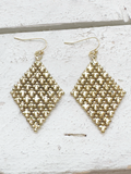 Pendientes rombo dorado