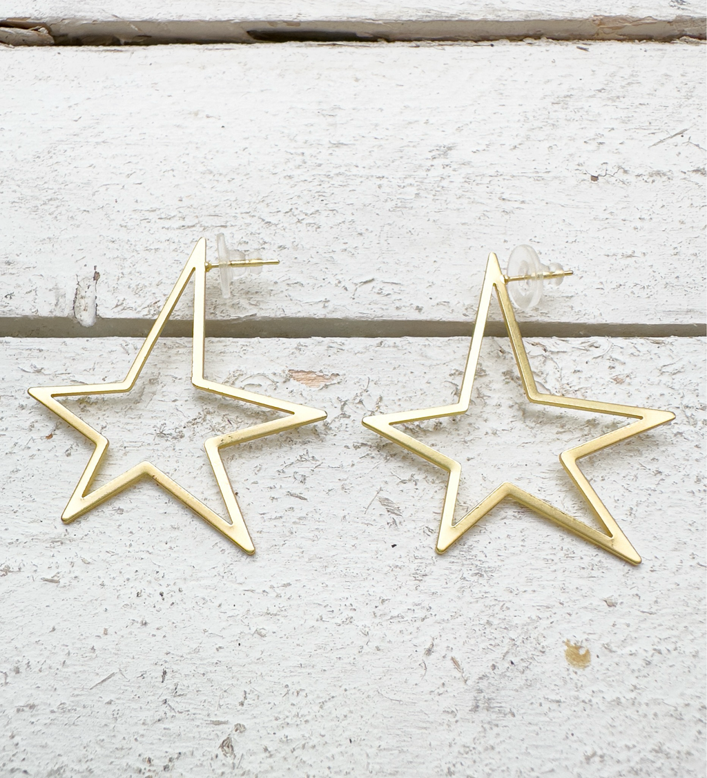 Pendientes estrella mate