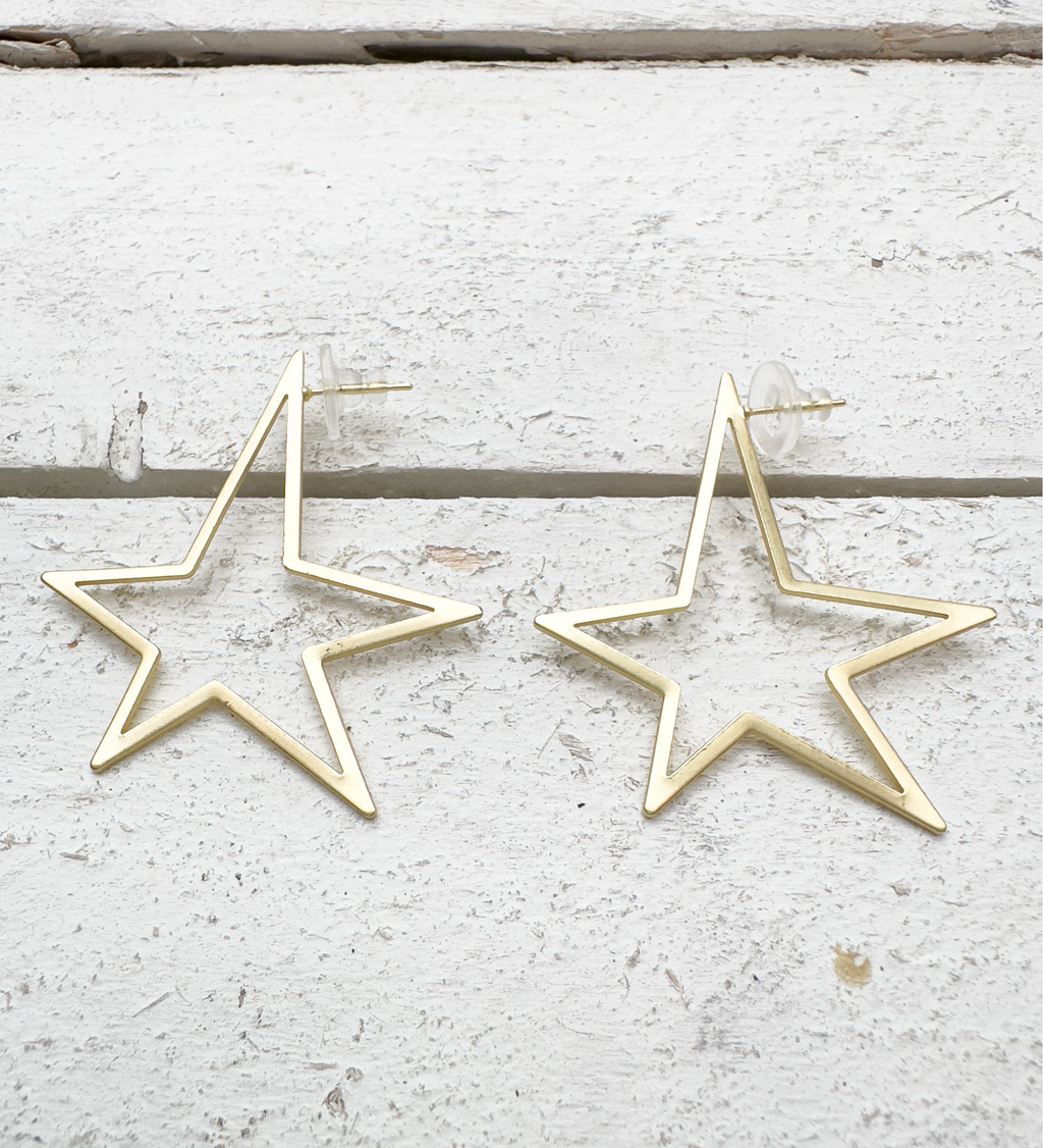 Pendientes estrella mate
