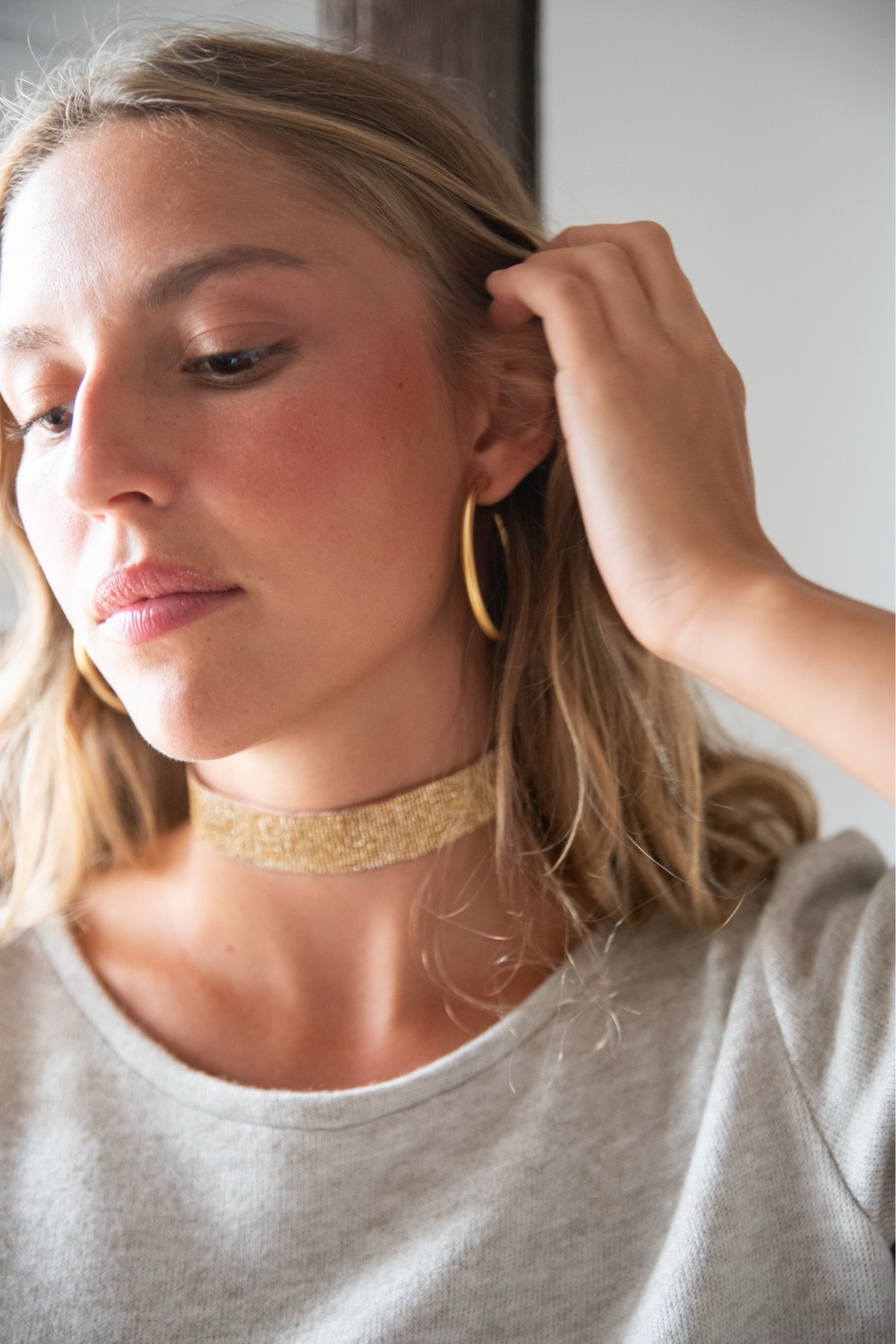Pendientes aro dorado mate 5cm