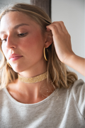 Pendientes aro dorado mate 5cm