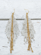 Pendientes miyuki tiras plata/oro