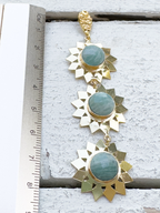 Pendientes triple estrella amazonita