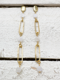 Pendientes eslabones piedra natural