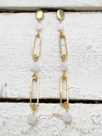 Pendientes eslabones piedra natural