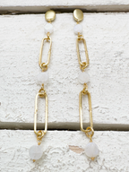 Pendientes eslabones piedra natural