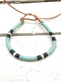 Pulsera cuero agua y gris