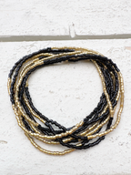 Collar miyuki mini franjas extra largo negro