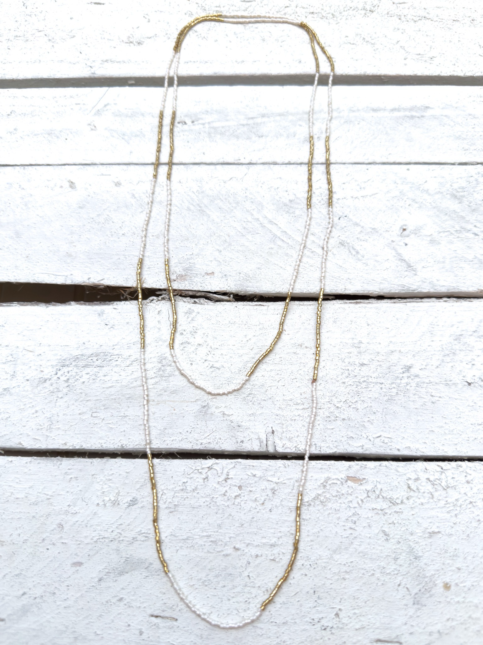 Collar miyuki mini franjas extra largo natural