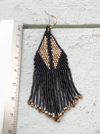 Pendientes miyuki alas negro