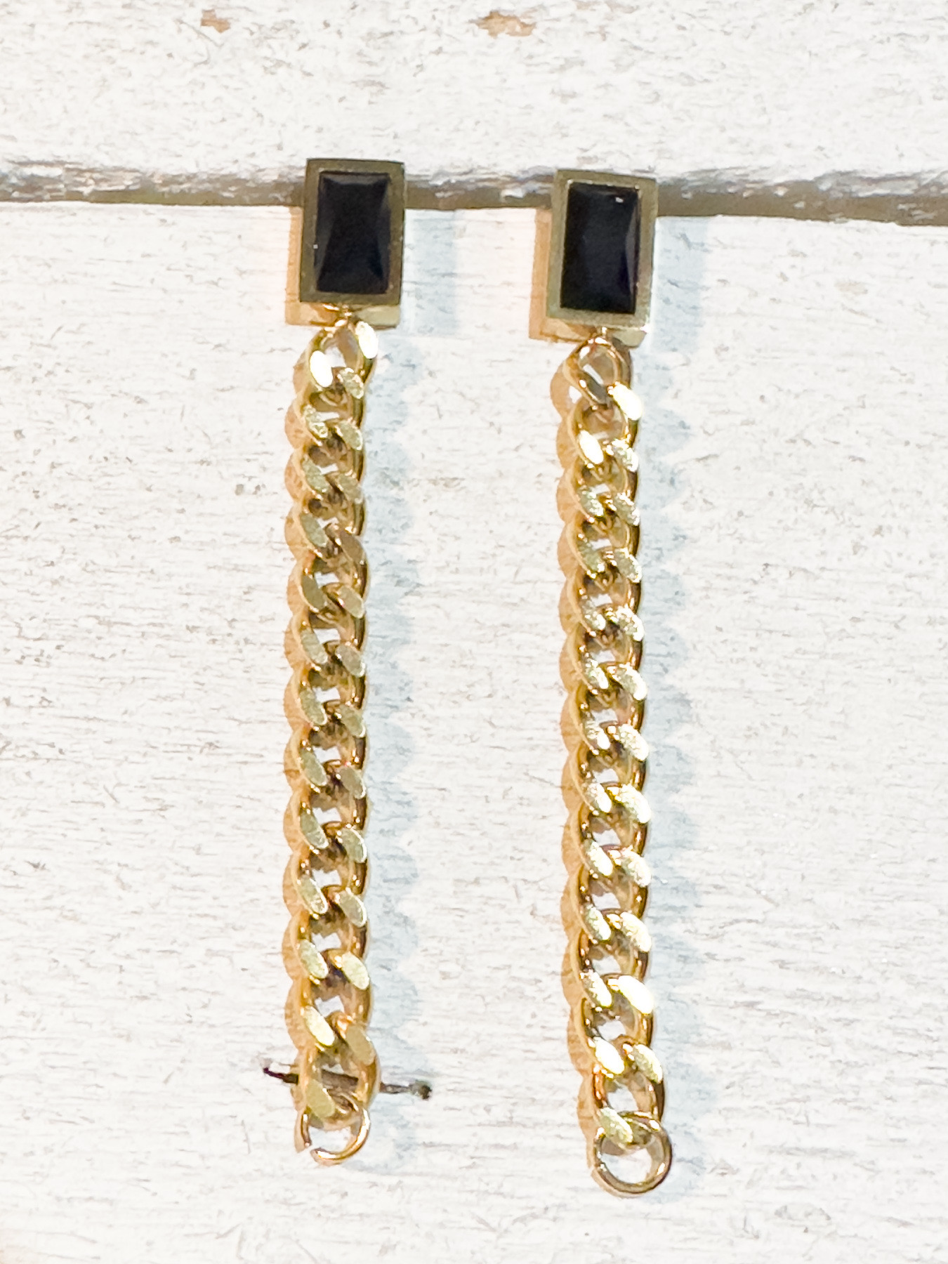 Pendientes negros cadena gruesa