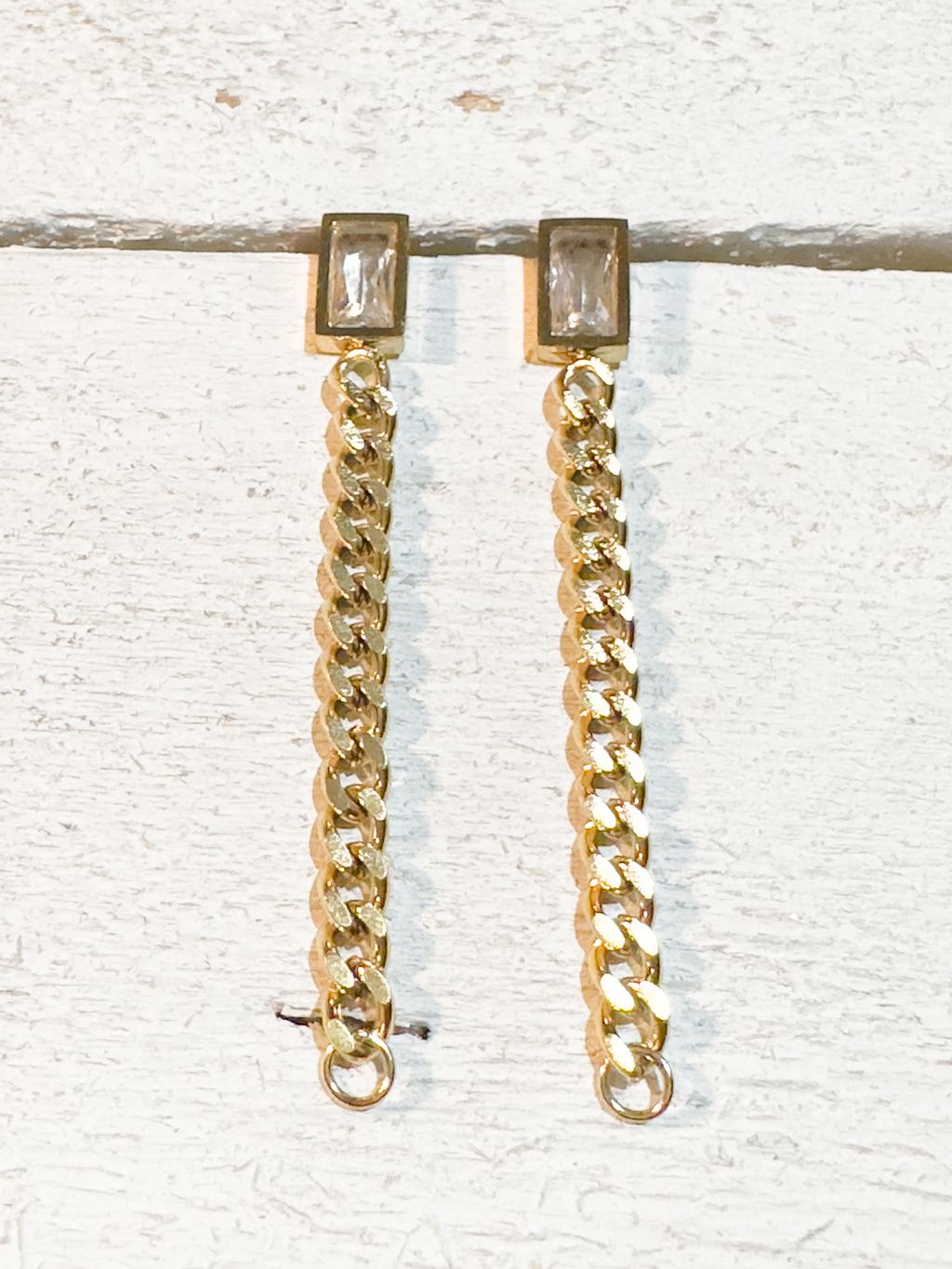 Pendientes cristal cadena gruesa