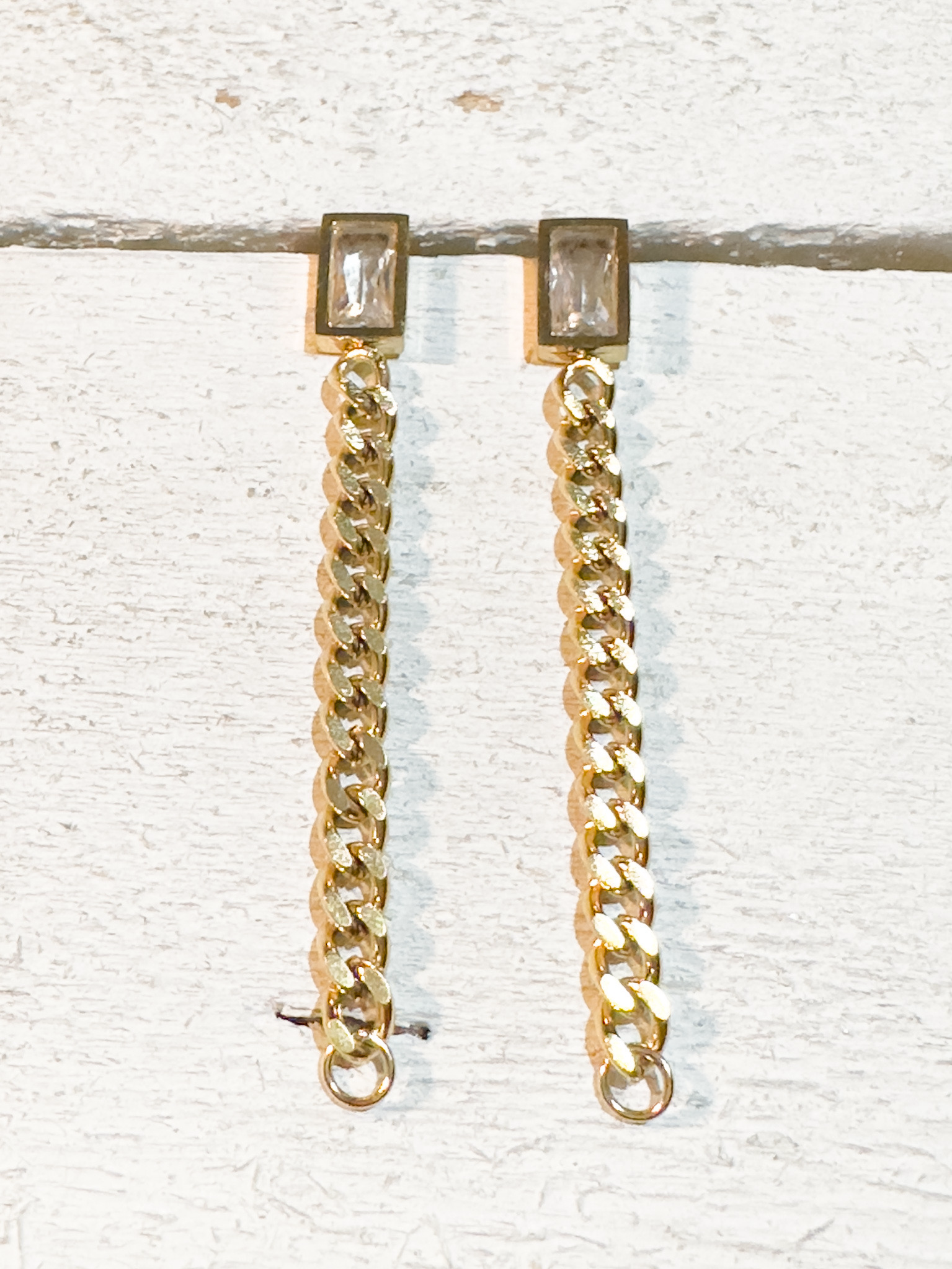 Pendientes cristal cadena gruesa