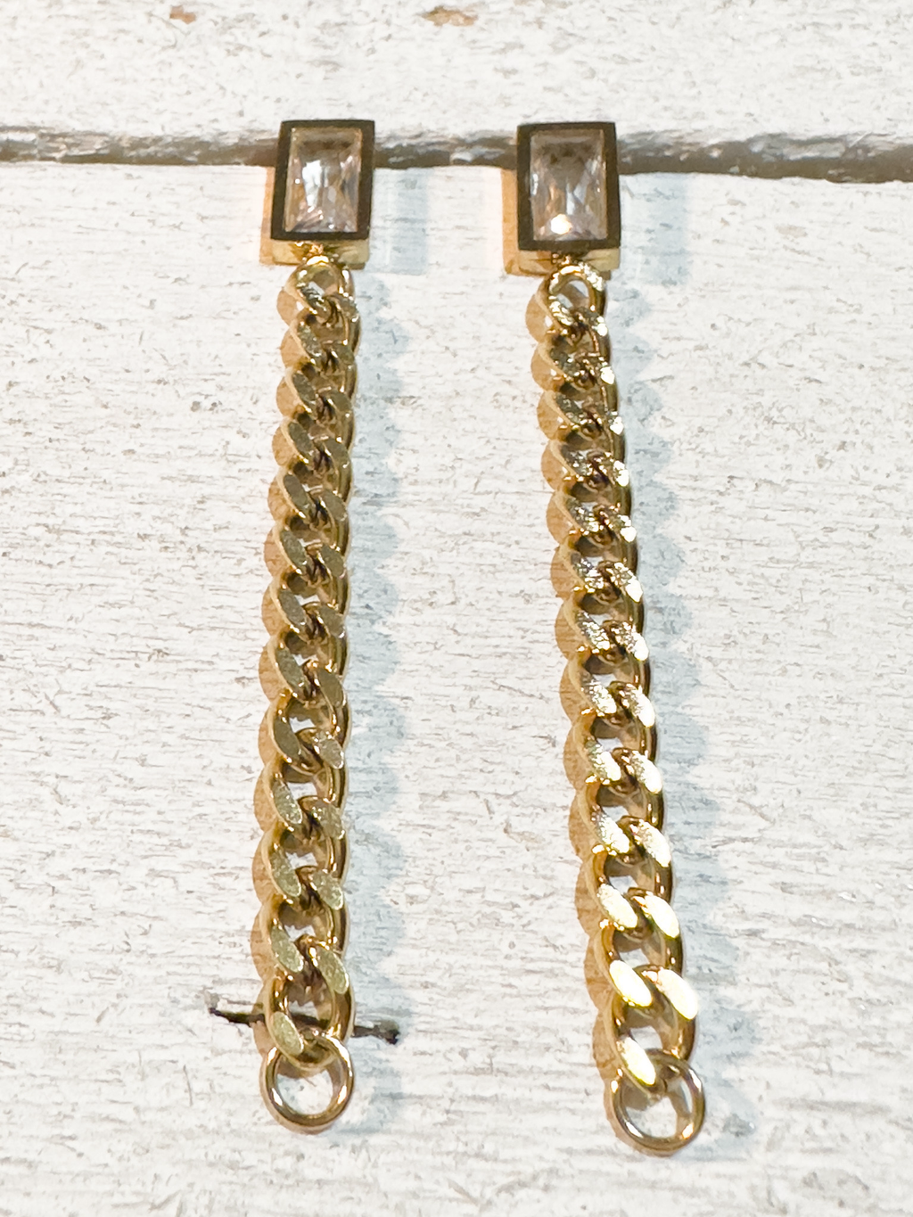 Pendientes cristal cadena gruesa