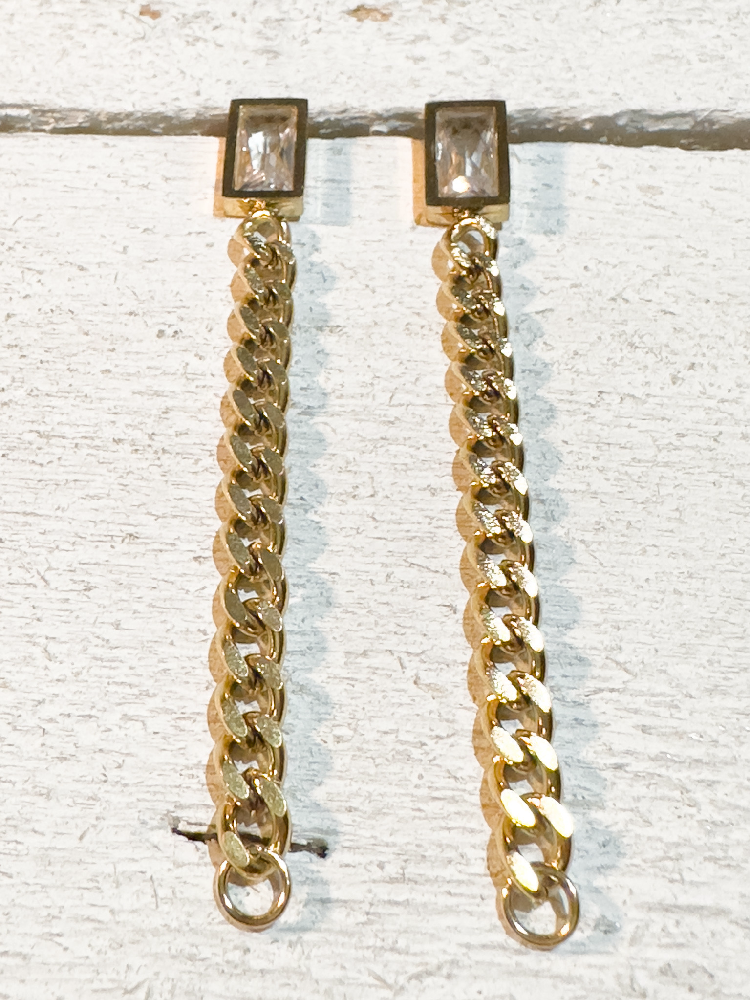 Pendientes cristal cadena gruesa