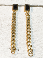Pendientes negros cadena gruesa