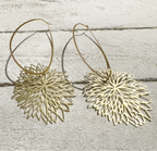 Pendientes aro ovalado flor XL