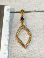 Pendientes rombo piedra granate