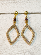 Pendientes rombo piedra granate