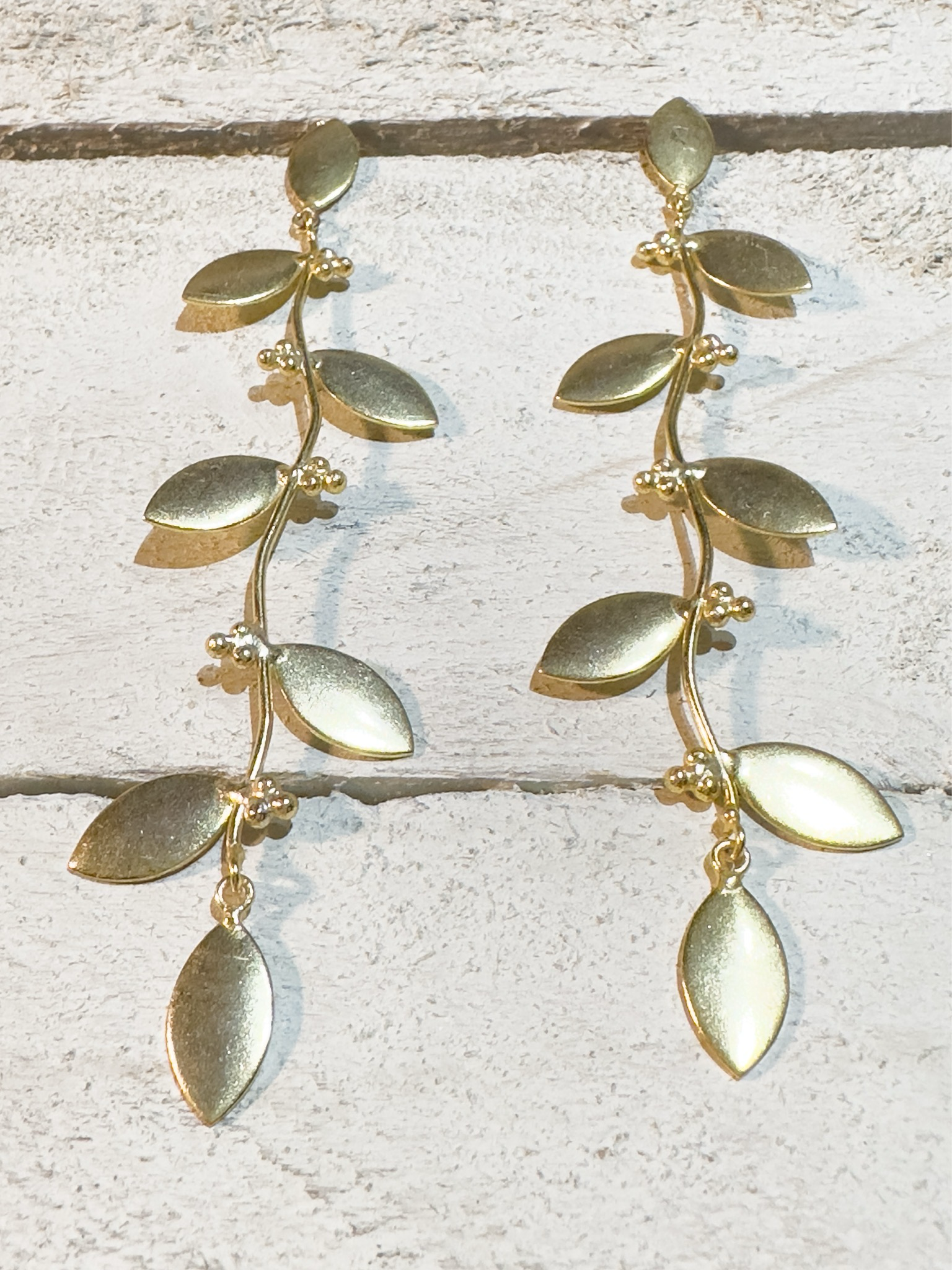 Pendientes rama hojas XL