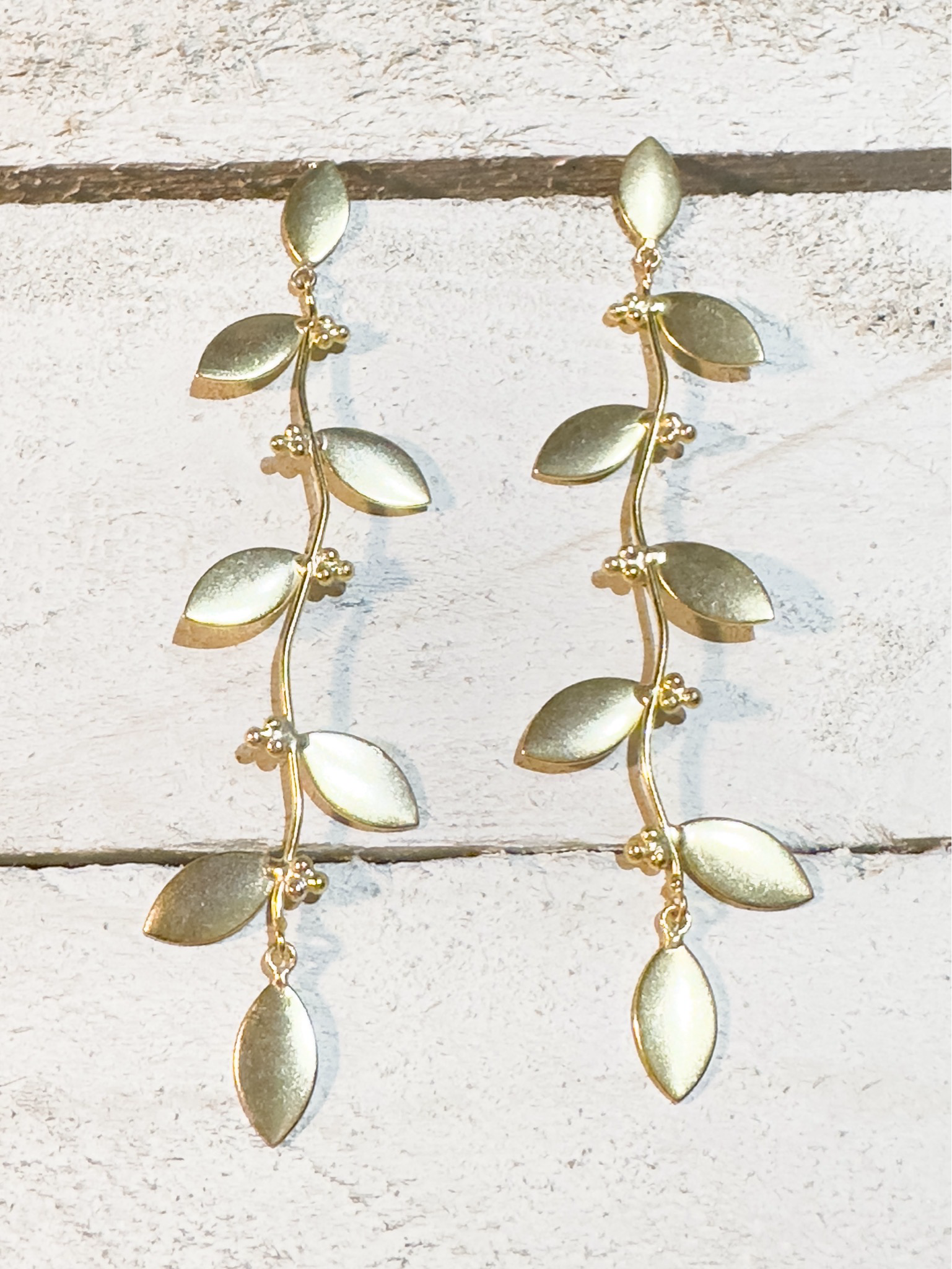 Pendientes rama hojas XL
