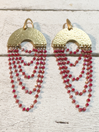 Pendientes cortina rojo guinda