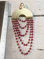 Pendientes cortina rojo guinda
