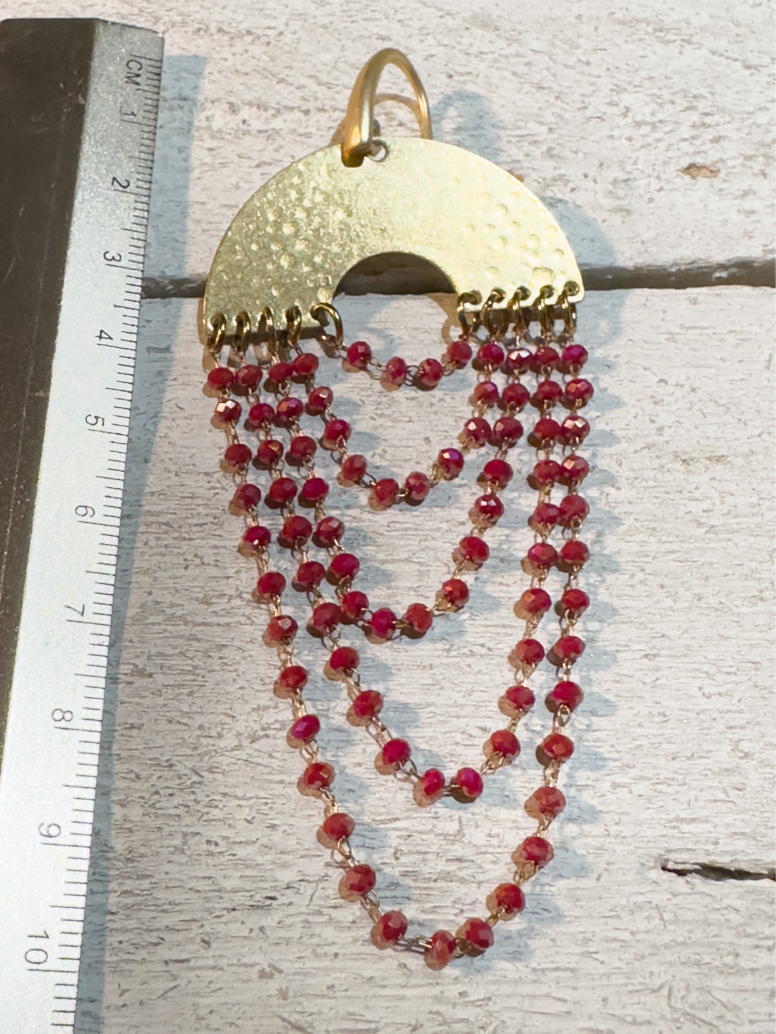 Pendientes cortina rojo guinda