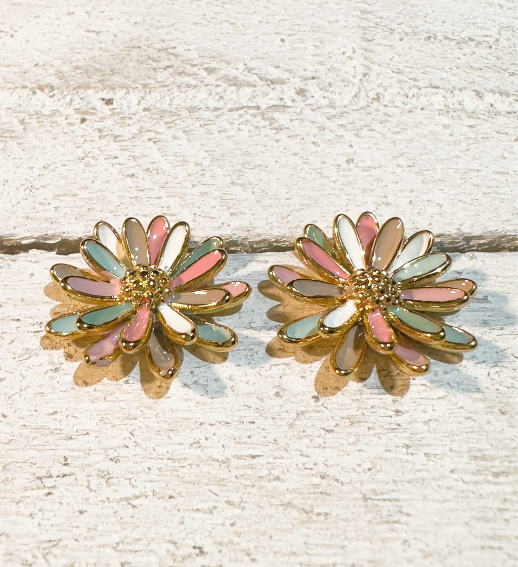Pendientes flor esmalte colores